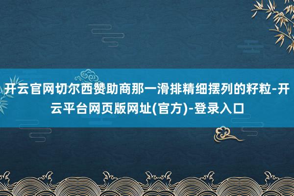 开云官网切尔西赞助商那一滑排精细摆列的籽粒-开云平台网页版网址(官方)-登录入口